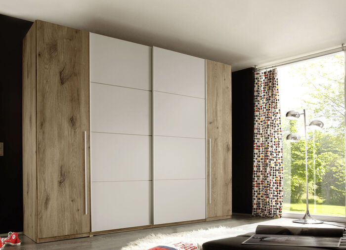 Moderne schuifdeurkast VIKING EIK LICHTGRIJS