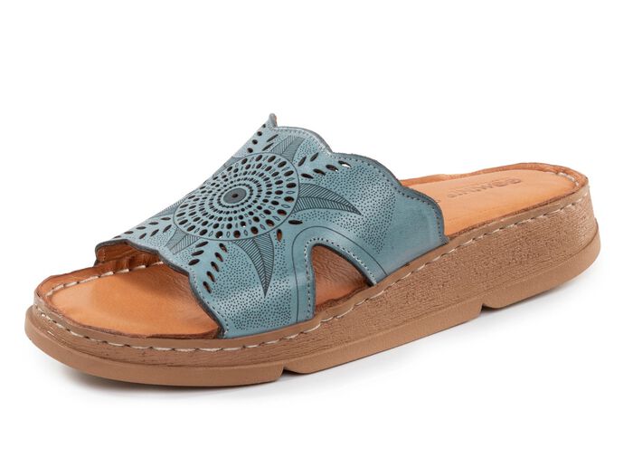 Gemini muiltjes van nappaleer met perforatie JEANS