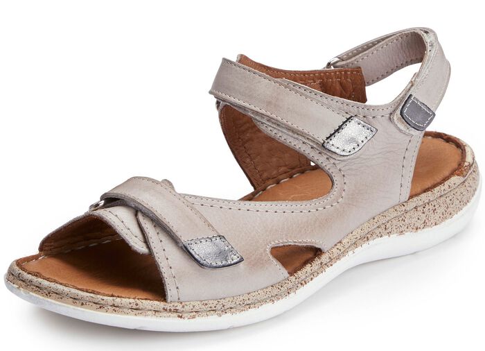 ELENA EDEN sandaal van gekleurd rundnappaleer TAUPE