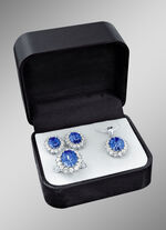 Sieradenset, 4 stuks met witgouden plating SAFFIERBLAUW