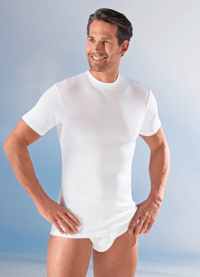 Mey Noblesse set van twee shirts van fijne ribstof, wit 