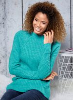 Trui van gezellige kwaliteit GROEN GEM&Ecirc;LEERD (75211)