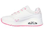 SKECHERS veterschoenen met schattige hartjesprint WIT-ROZE