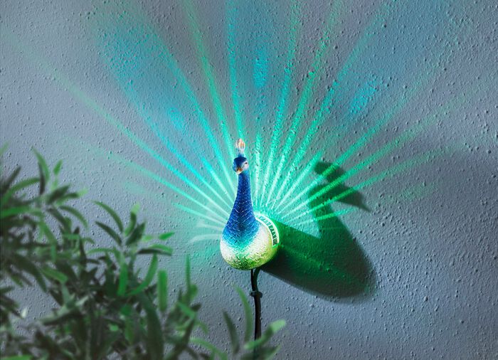 Muurlamp op zonne-energie, pauw 