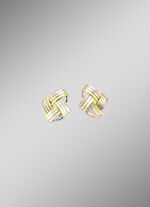 Modieuze knoopclip-oorbellen in driekleur 