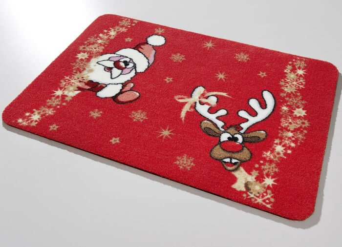 Kerstdeurmat met latex achterkant 