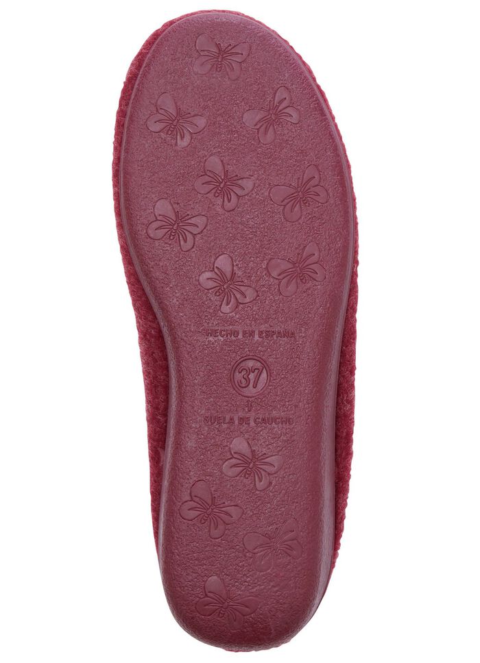 Laurina, warme damespantoffels, met scheerwol BORDEAUX