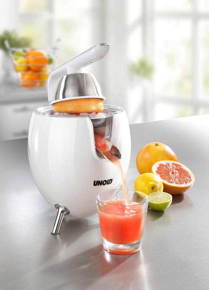 Citruspers met druppelstop en automatische start/stop WIT