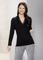 Poloshirt met strassversiering 