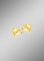 Oorbellen met diamanten in de vorm van een hart 