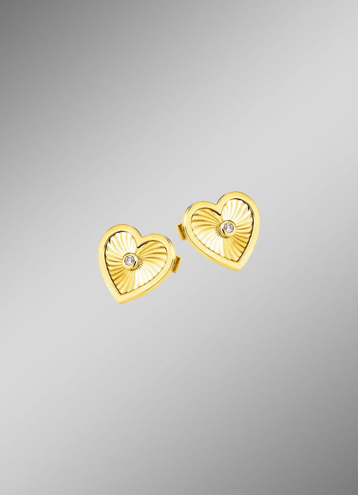 Oorbellen met diamanten in de vorm van een hart 