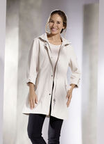 Lange functionele jas met afneembare capuchon 