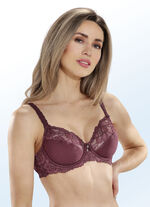 Sassa beugel-bh met elastisch kant BORDEAUXROOD