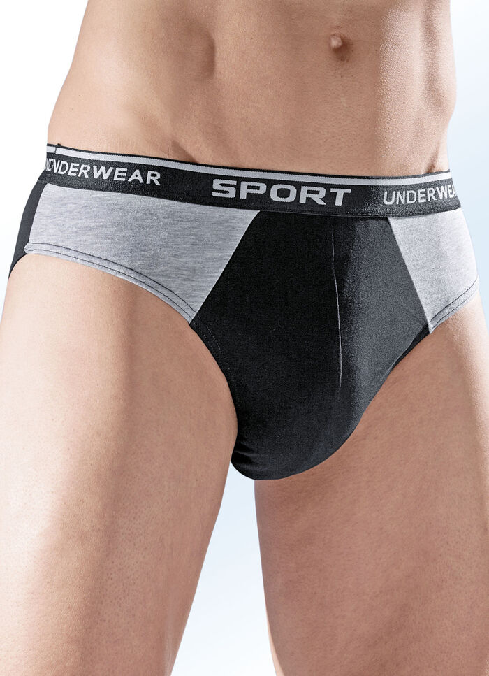 Set van vier slips, effen, met inzetstukken 