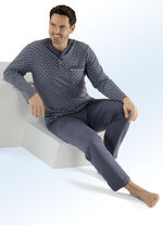 Pyjama met knoopsluiting, borstzak, met modal 