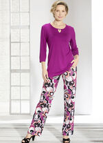 Broek met expressief dessin 