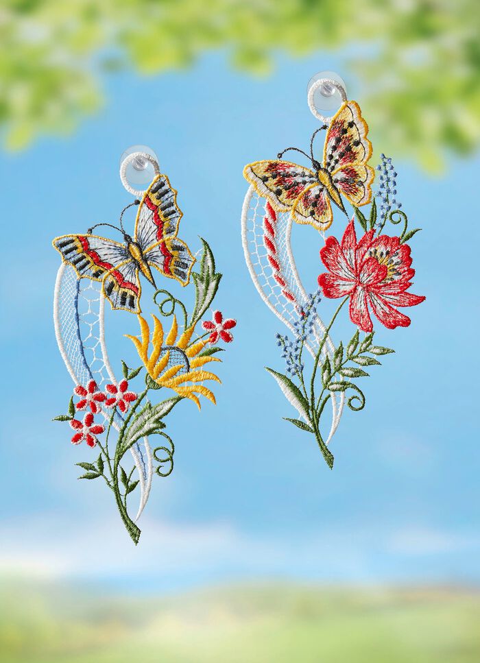 Raamfoto met vlinders, set van 2 