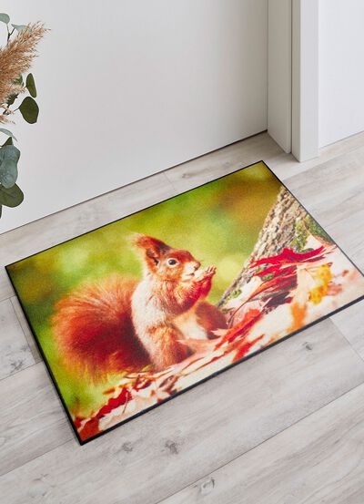 Deurmat met eekhoornmotief 