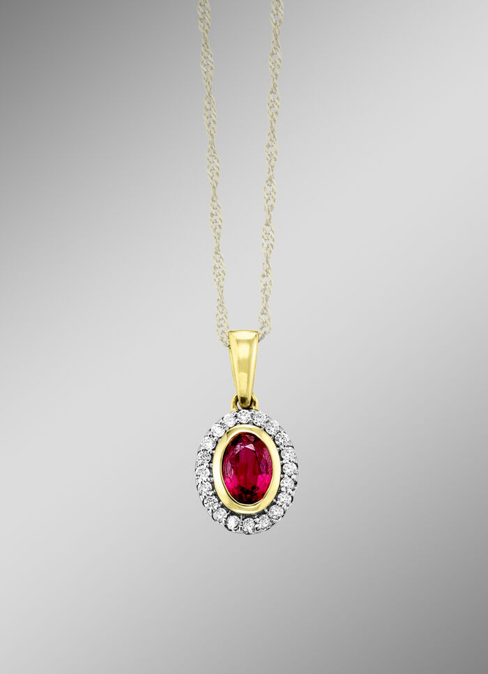 Hanger met echte robijn 