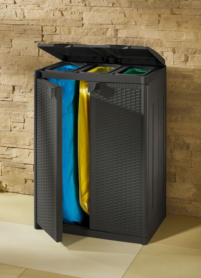 Afvalverzamelaar voor 2 of 3 vuilniszakken ANTRACIET