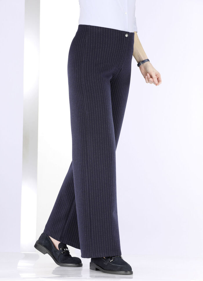 Modieuze broek met comfortabele breedte MARINE-GRAU