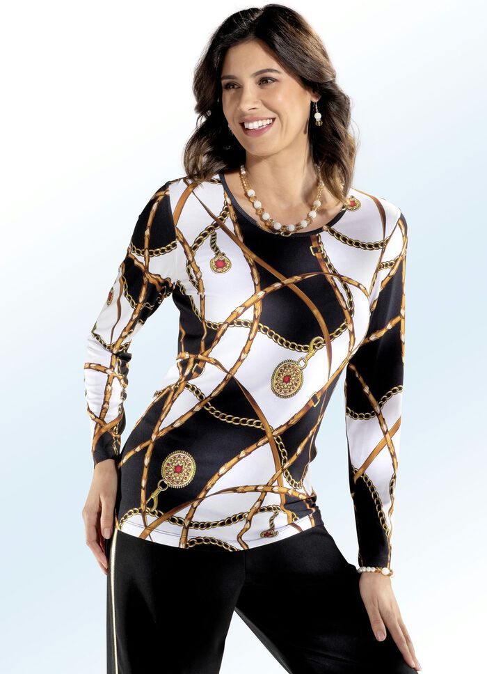 Shirt met all-over design in 2 kleuren 