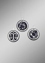 Zodiac hanger met echte agaat in zwart 