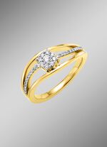 Damesring met diamanten en briljant geslepen diamanten 