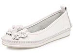 Andrea Conti mocassinpantoffels met brutale leren bloemen WIT