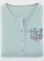 Set van twee nachthemden met geplaatste print en lange knoopsluiting 