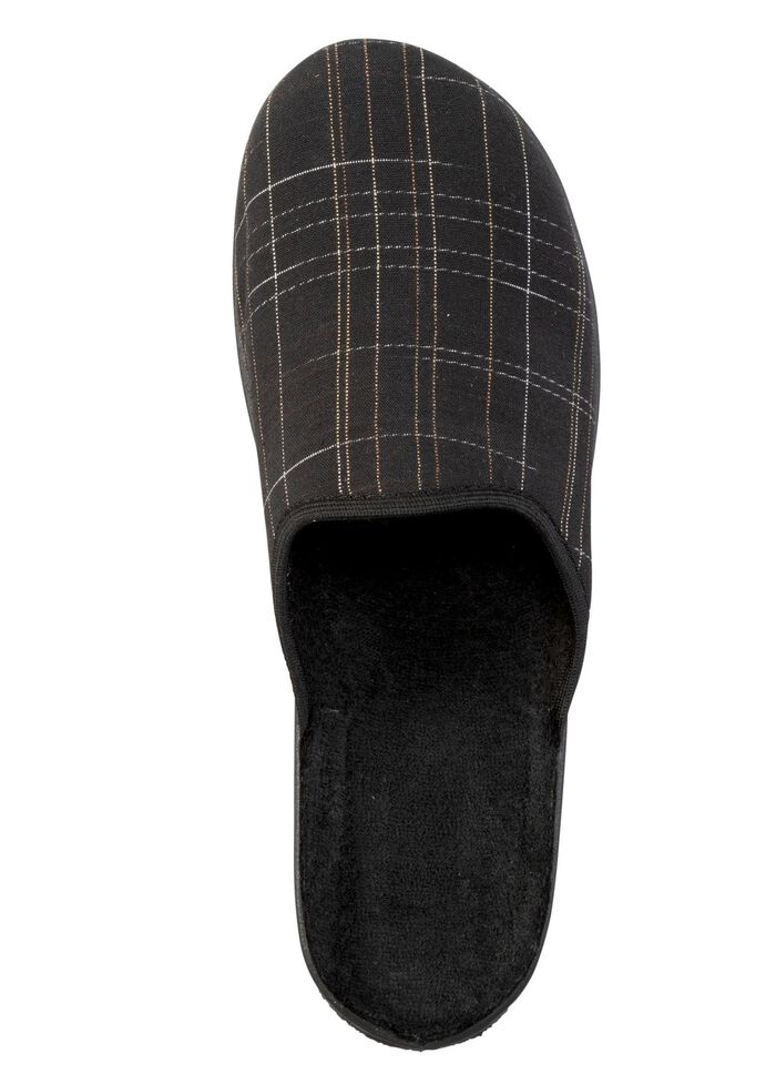 Slippers gemaakt van geruit textiel 