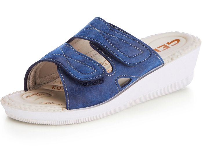 Klassieke damesmuiltjes, breedte H, met elastisch materiaal 