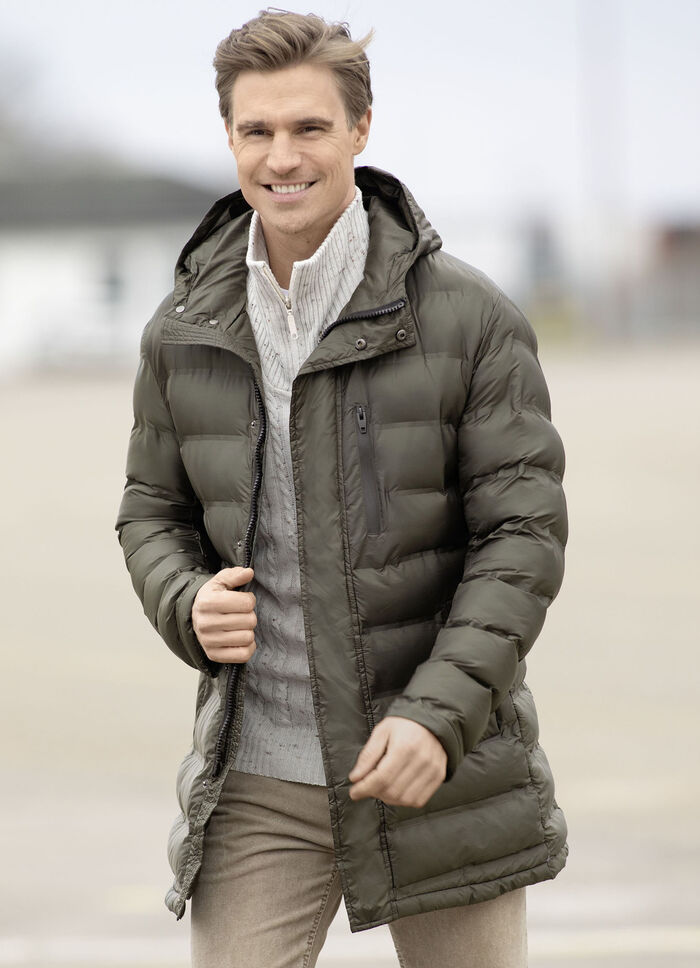 Gewatteerd jack met vaste capuchon 