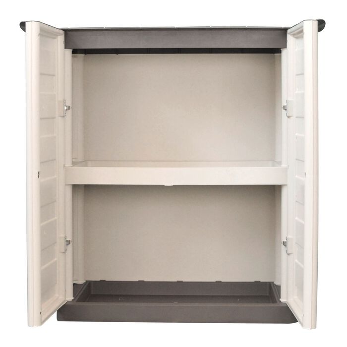 Praktische tuinkasten met stalen scharnieren BEIGE-GRIJS