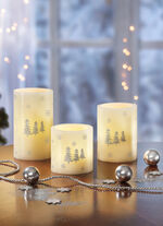 LED-kaars met flikkereffect, set van 3 