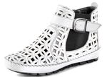 Gemini, zomerlaarzen voor dames, breedte G, met uitneembaar voetbed WIT-ZWART