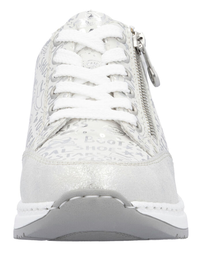 Rieker vetersneakers gemaakt van bedrukt synthetisch materiaal LICHTGRIJS-ZILVER