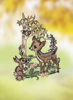 Raamschilderij met reekalf 