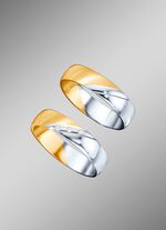 Trouwring in geel en wit goud 