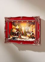 Decoratie met ledverlichting en kerstmelodie&euml;n 