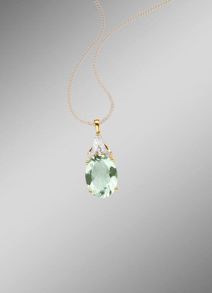 Kettinghanger met echte groene amethist 