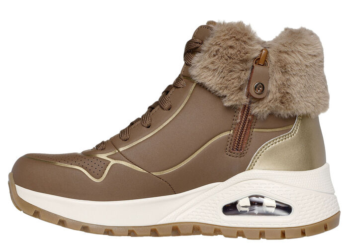 SKECHERS, gevoerde dameslaarzen, winterschoenen, met zachte pluche kraag BRUIN