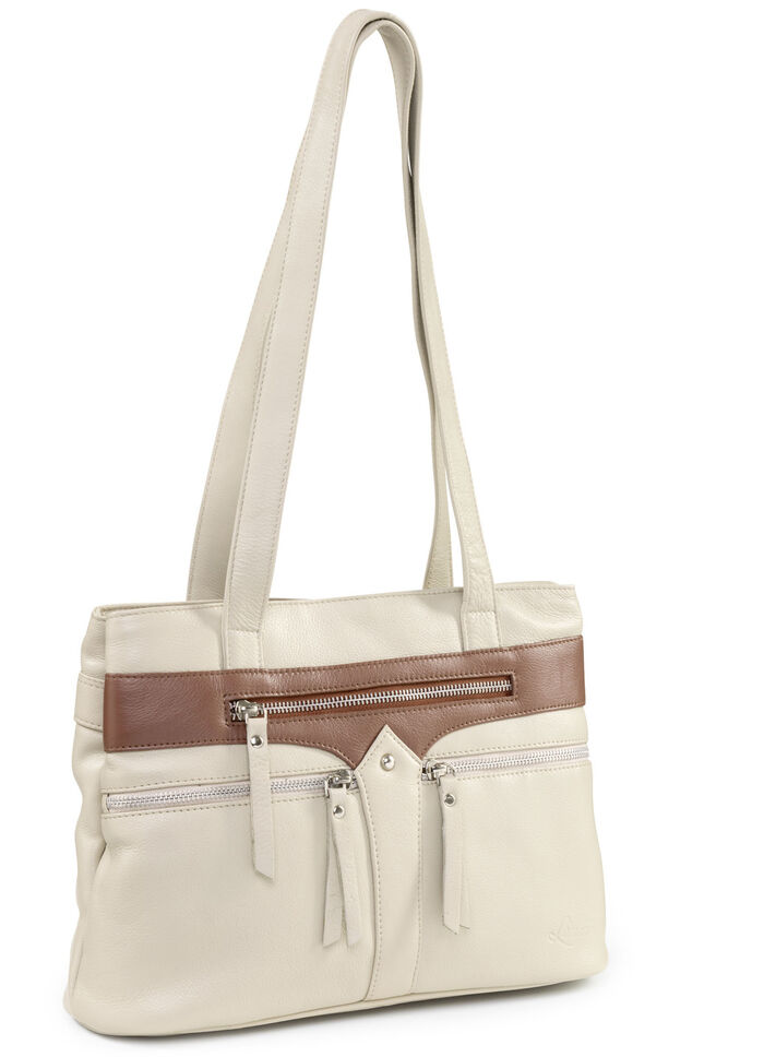 Laurina, tas, dames, van leer BEIGE-BRAUN