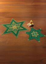 Prachtig geborduurde tafeldecoratie GROEN