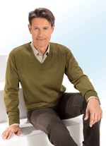 Goed te combineren trui met V-hals in 3 kleuren GROEN