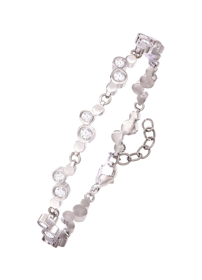 Titanium armband met synthetische zirkonia 