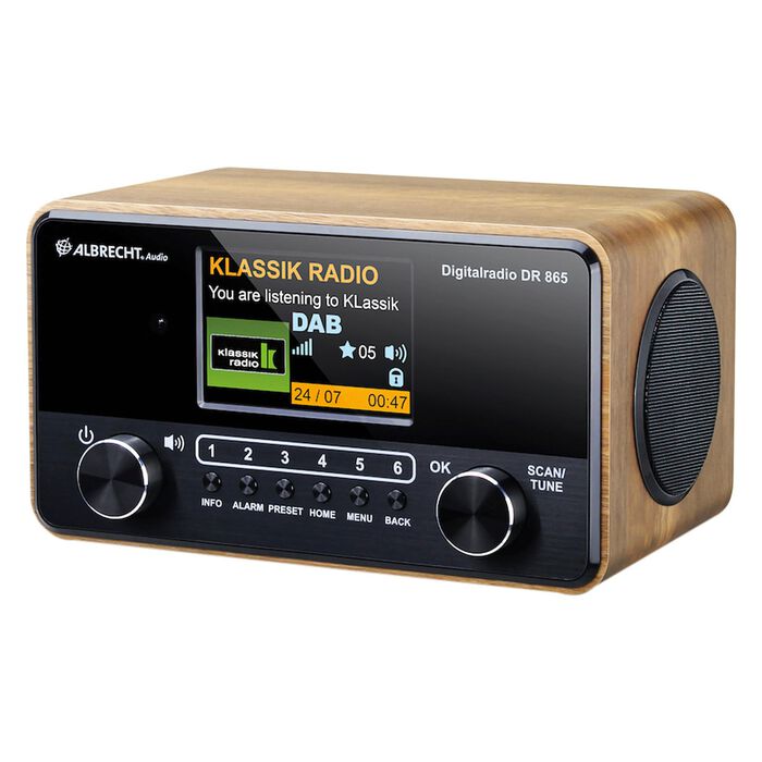 Albrecht DR865 digitale radio in elegante houtlook 