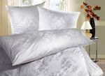 Beddengoedset van mako-brokaat-damast WIT