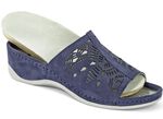 Mubb muiltjes met antieke perforaties BLAUW