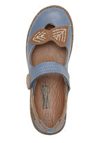 ELENA EDEN pantoffels met decoratief borduursel JEANS COGNAC